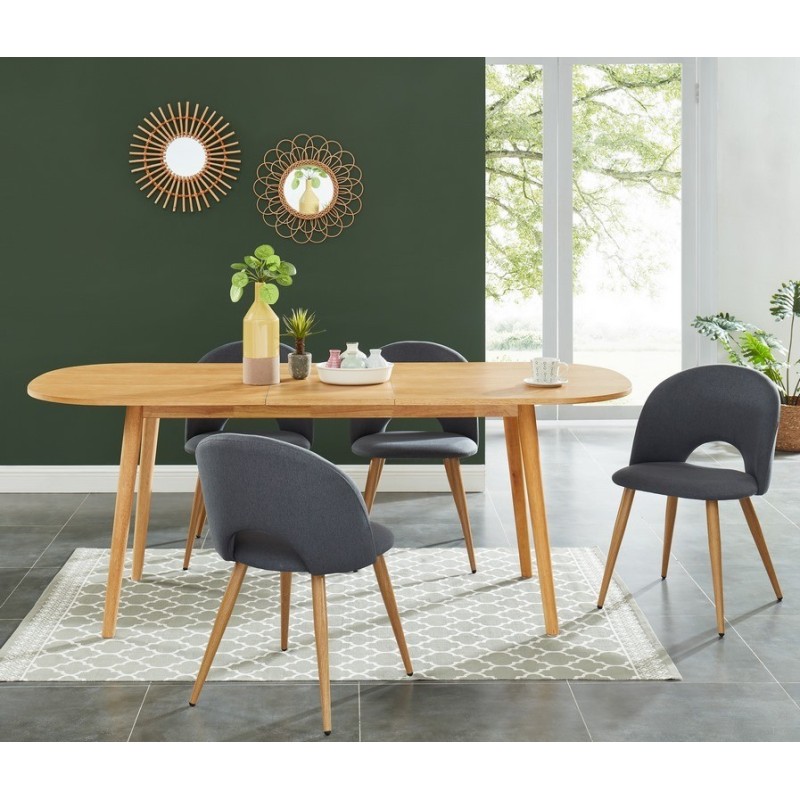 Table extensible MARCEL placage chêne 160 à 200cm