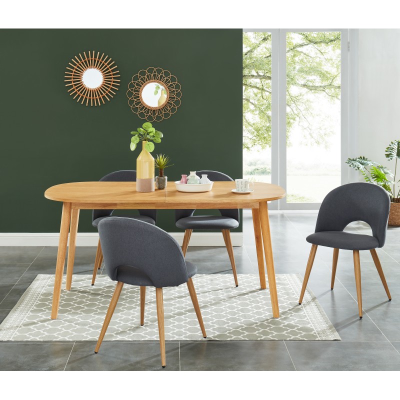 Table extensible MARCEL placage chêne 160 à 200cm