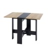 Table pliable JUNO noir et effet chêne 104cm