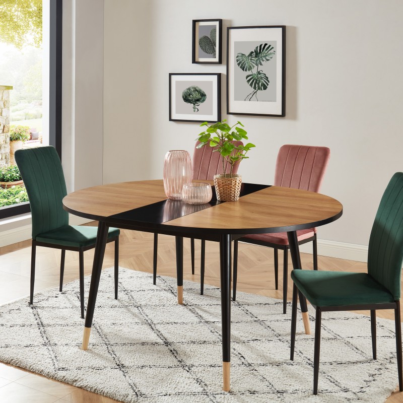 Table extensible CAVALLO effet chêne 120 à 150cm