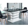 Table à manger LUCIA laqué blanc brillant 150cm
