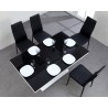 Table à manger LUCIA laqué blanc brillant 150cm