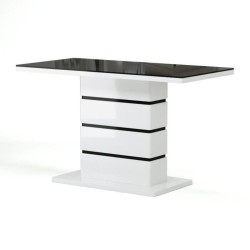 Table à manger LUCIA laqué blanc brillant 150cm