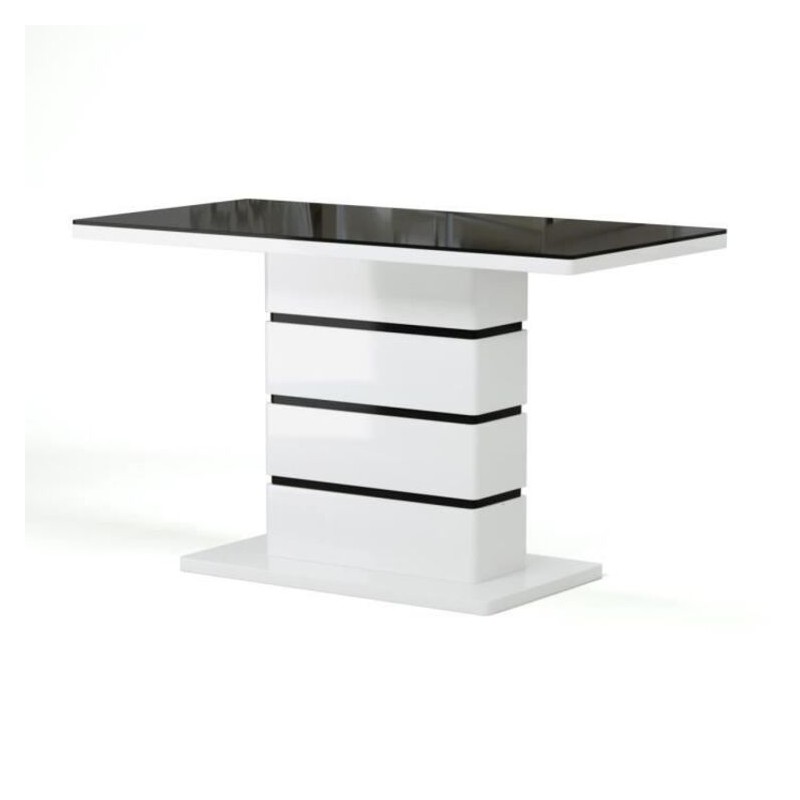 Table à manger LUCIA laqué blanc brillant 150cm