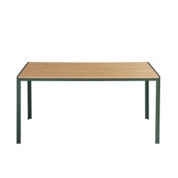 Table à manger PANTONE métal kaki et effet bois 160cm