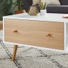 Table basse UTAH coloris blanc et effet bois