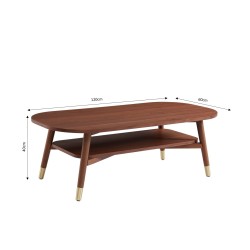 Table basse MARCELLO placage noyer 120cm