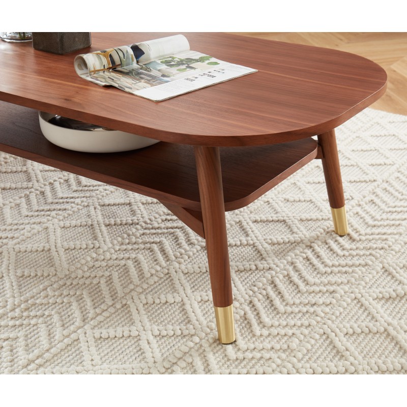 Table basse MARCELLO placage noyer 120cm