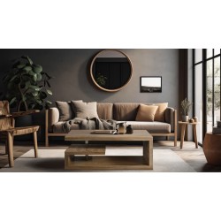 Table basse GLIMP effet chêne foncé 120cm