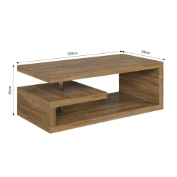 Table basse GLIMP effet chêne foncé 120cm