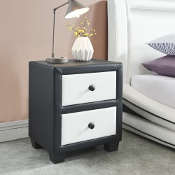 Table de chevet SOLAR noir et blanc 46cm