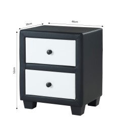 Table de chevet SOLAR noir et blanc 46cm