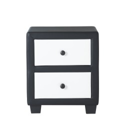 Table de chevet SOLAR noir et blanc 46cm