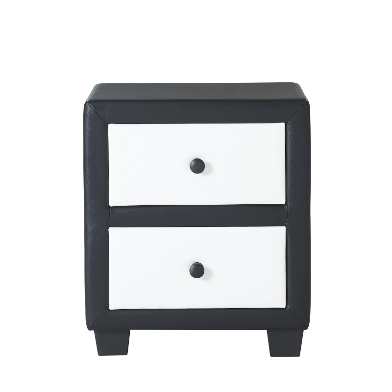 Table de chevet SOLAR noir et blanc 46cm