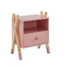 Table de chevet TIPI  rose et pin massif 46cm