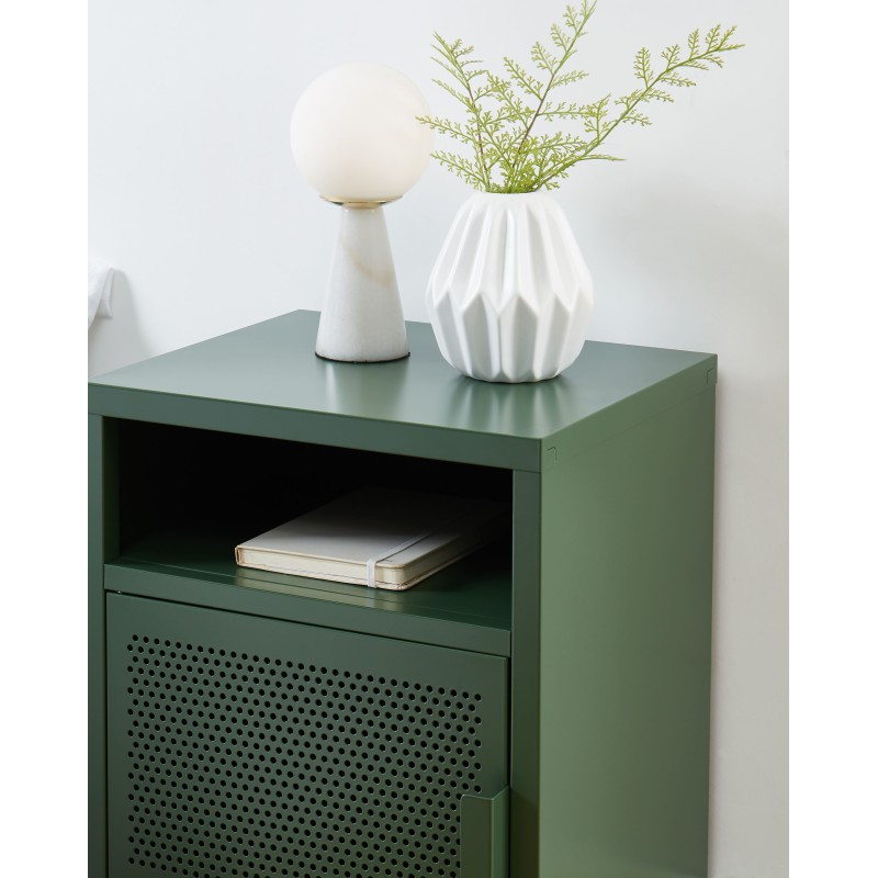 Table de chevet PANTONE métal kaki 40cm
