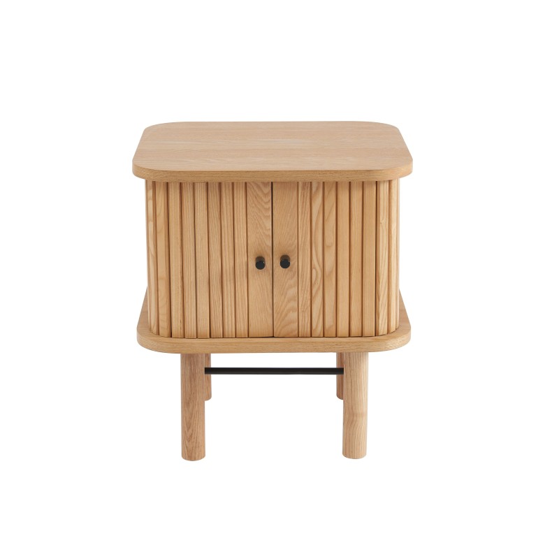 Table de chevet ERNEST frêne portes tambour