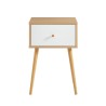 Table de chevet HORTENSE blanc et effet chêne 40cm
