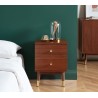 Table de chevet MARCELLO placage noyer 2 tiroirs 40cm