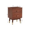 Table de chevet MARCELLO placage noyer 2 tiroirs 40cm