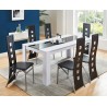 Ensemble repas DAMIA blanc et noir 6 personnes 180cm