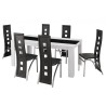 Ensemble repas DAMIA blanc et noir 6 personnes 180cm
