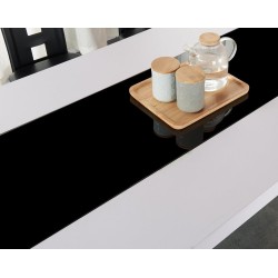 Ensemble repas DAMIA blanc et noir 6 personnes 180cm