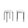 Lot de 2tabourets YSEE assise tissu bouclettes écru pieds métal noir