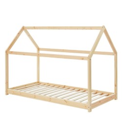 Lit enfant cabane TINY pin massif 90x190 sommier inclus