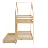 Lit cabane superposé TINY pin massif 90x190 sommier inclus