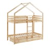 Lit cabane superposé TINY pin massif 90x190 sommier inclus