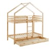 Lit cabane superposé TINY pin massif 90x190 sommier inclus