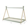 Lit enfant tipi TINY vert et pin massif 90x190 sommier inclus