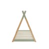 Lit enfant tipi TINY vert et pin massif 90x190 sommier inclus
