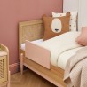 Lit enfant PABLO rose et cannage rotin 70x140 sommier inclus