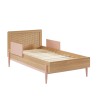 Lit enfant PABLO rose et cannage rotin 70x140 sommier inclus