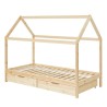 Lit cabane avec tiroirs TINY pin naturel 90x190 sommier inclus