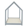 Lit enfant cabane TINY pin massif gris 90x190 sommier inclus