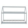 Lit enfant cabane TINY pin massif gris 90x190 sommier inclus