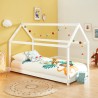 Lit enfant cabane TINY pin massif blanc90x190 sommier inclus