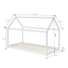 Lit enfant cabane TINY pin massif blanc90x190 sommier inclus