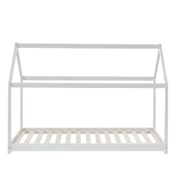 Lit enfant cabane TINY pin massif blanc90x190 sommier inclus
