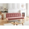 Banquette AROMA en velours vieux rose 3 places convertible