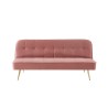 Banquette AROMA en velours vieux rose 3 places convertible