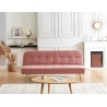 Banquette AROMA en velours vieux rose 3 places convertible