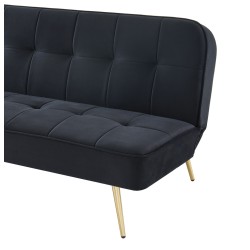 Banquette AROMA 3 places en velours noir convertible