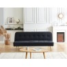 Banquette AROMA 3 places en velours noir convertible