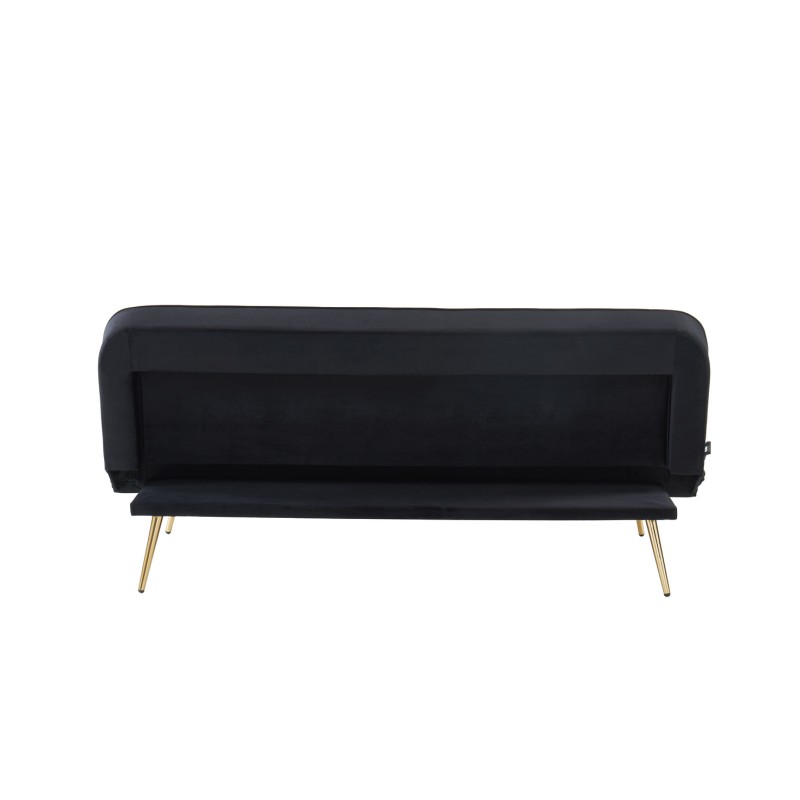 Banquette AROMA 3 places en velours noir convertible
