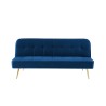 Banquette AROMA en velours bleu 3 places