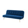 Banquette AROMA en velours bleu 3 places